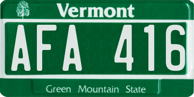 VT license plate AFA416