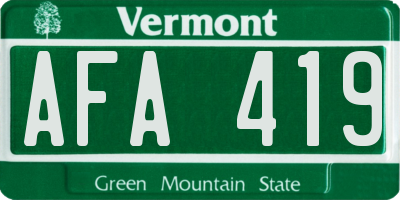 VT license plate AFA419