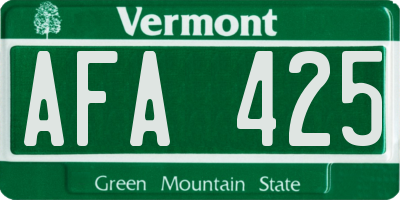 VT license plate AFA425