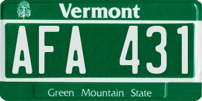 VT license plate AFA431