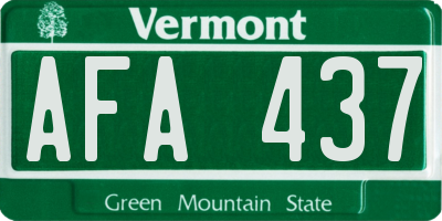 VT license plate AFA437