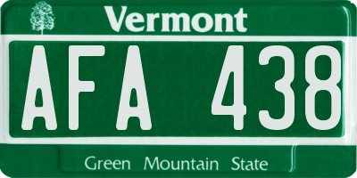 VT license plate AFA438
