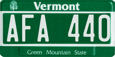 VT license plate AFA440