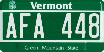 VT license plate AFA448