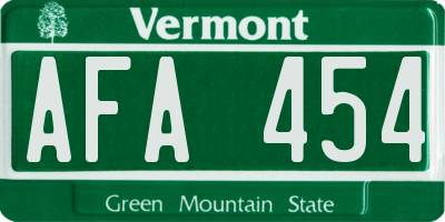VT license plate AFA454