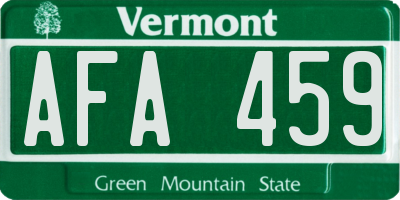 VT license plate AFA459
