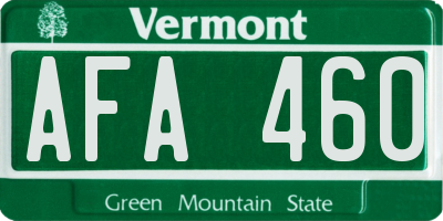 VT license plate AFA460