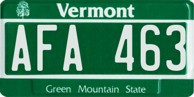 VT license plate AFA463
