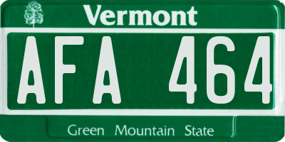 VT license plate AFA464
