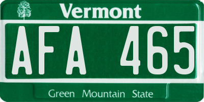 VT license plate AFA465