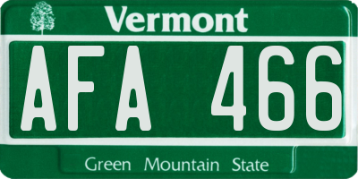 VT license plate AFA466