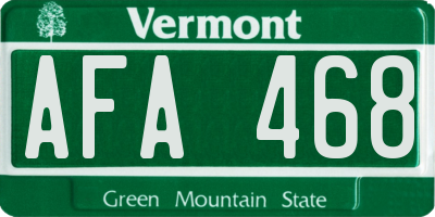 VT license plate AFA468