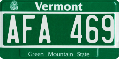 VT license plate AFA469