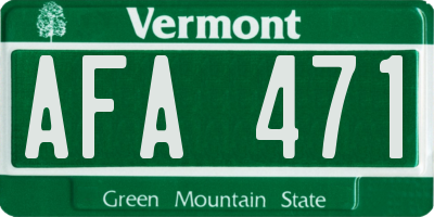 VT license plate AFA471
