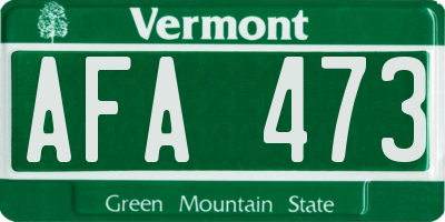 VT license plate AFA473