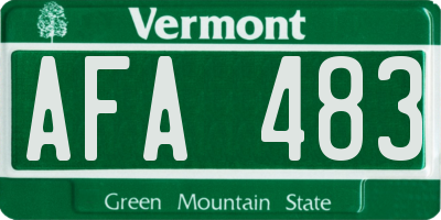 VT license plate AFA483