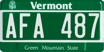 VT license plate AFA487