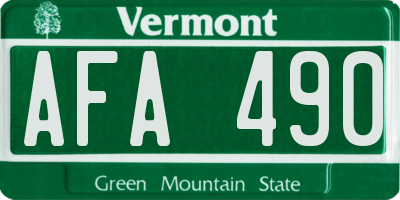 VT license plate AFA490