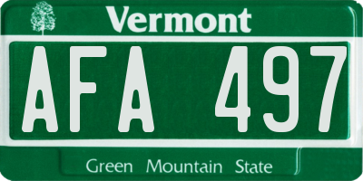 VT license plate AFA497