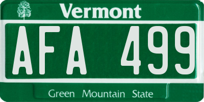 VT license plate AFA499