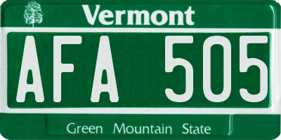 VT license plate AFA505