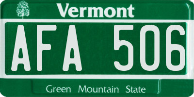 VT license plate AFA506