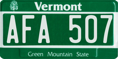 VT license plate AFA507