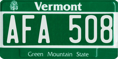 VT license plate AFA508