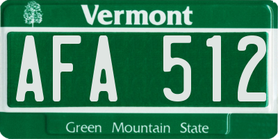 VT license plate AFA512