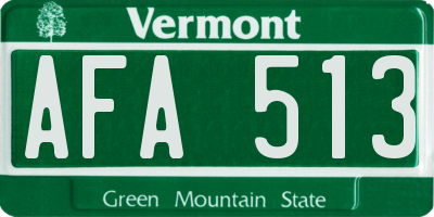 VT license plate AFA513