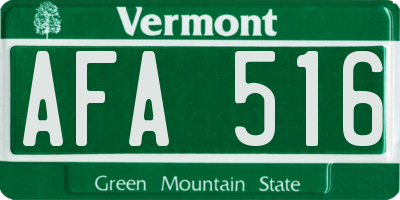 VT license plate AFA516