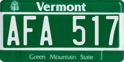 VT license plate AFA517