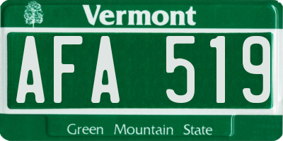 VT license plate AFA519