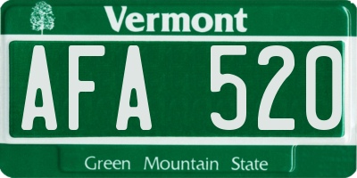 VT license plate AFA520