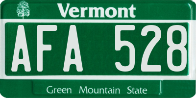 VT license plate AFA528