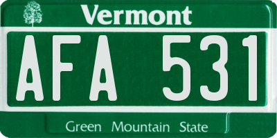 VT license plate AFA531