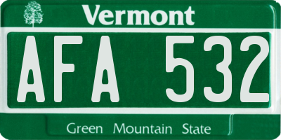 VT license plate AFA532