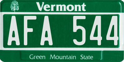 VT license plate AFA544