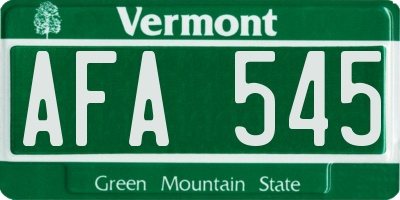 VT license plate AFA545