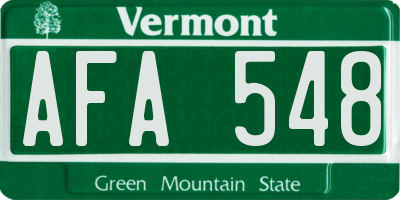 VT license plate AFA548