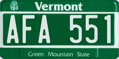 VT license plate AFA551