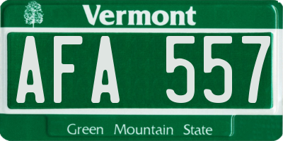 VT license plate AFA557