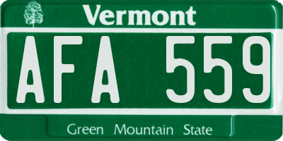 VT license plate AFA559