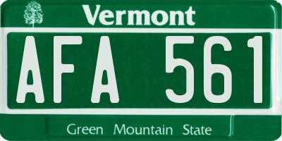 VT license plate AFA561