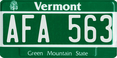 VT license plate AFA563
