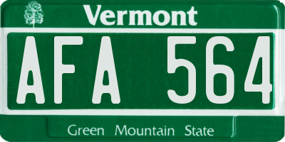 VT license plate AFA564