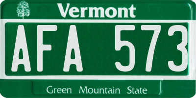 VT license plate AFA573