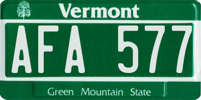 VT license plate AFA577