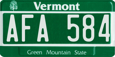VT license plate AFA584