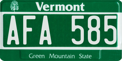 VT license plate AFA585